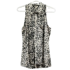 Leopard print Guess blouse size small,open back
